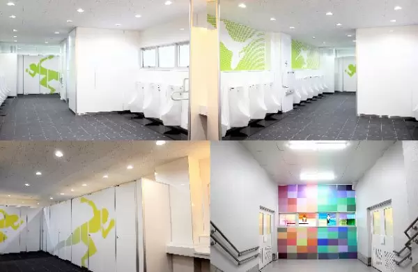 駒沢公園競技場の大規模トイレの改修です。東京オリンピック関連事業です。AICA賞受賞作品