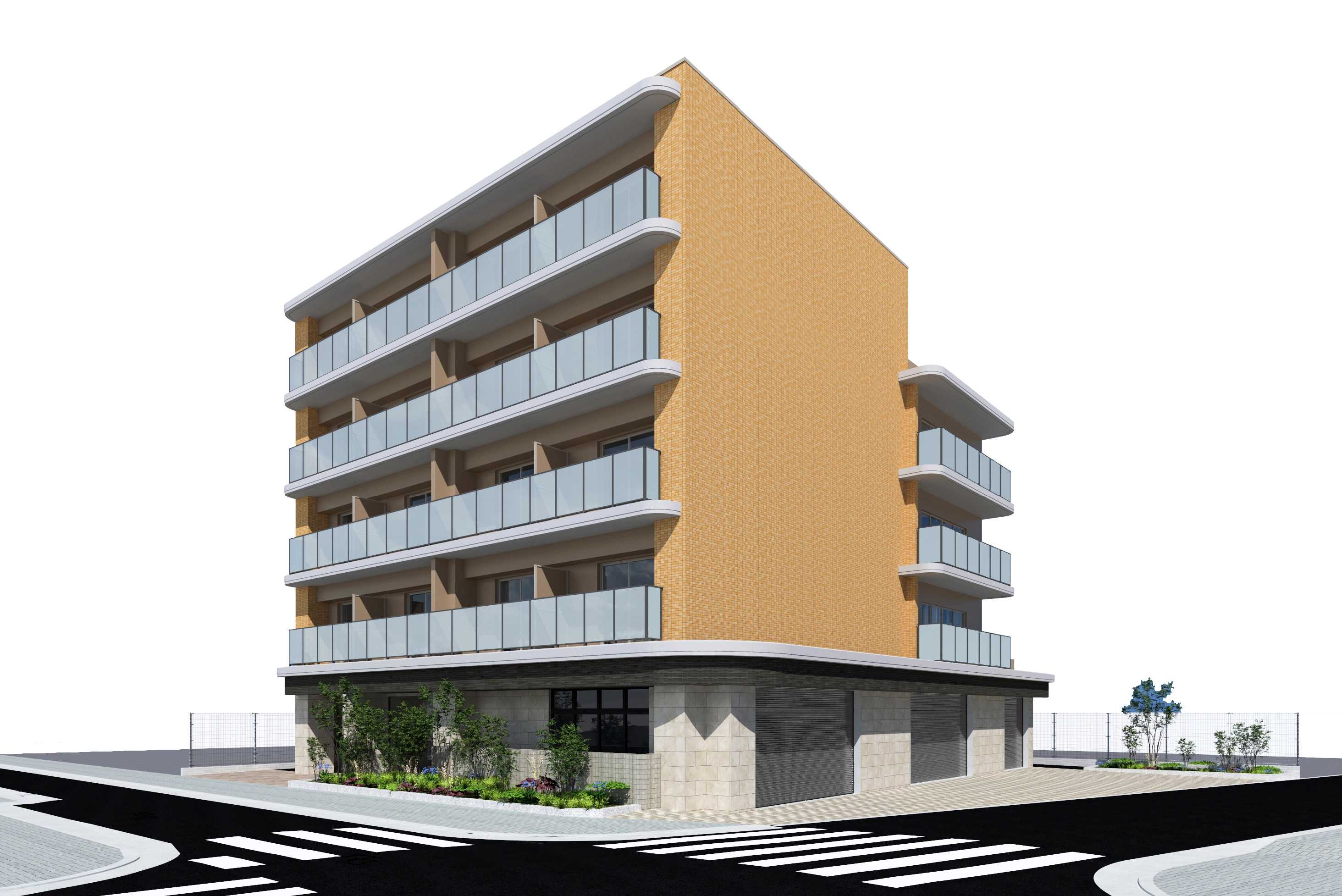 【店舗付き共同住宅】プレゼンテーションパース