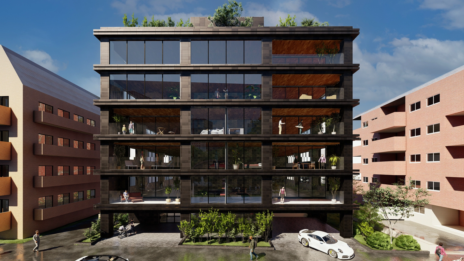 麻布集合住宅プロジェクト外観CG。富裕層向けのレジデンス提案の一部